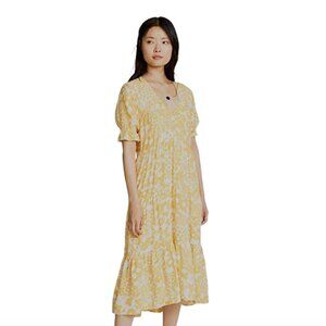 FAITHFULL THE BRAND La Falaise midi dress sz 4 S Hestia floral print
